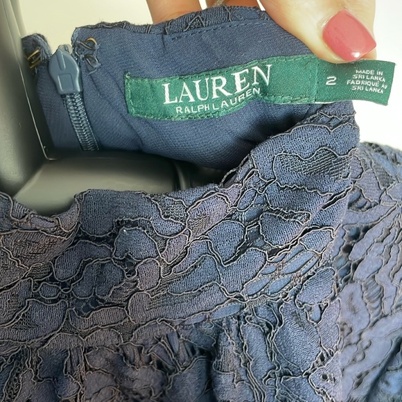 Ralph by Ralph Lauren Long Sleeve Lace Blouse in Navy - Picture 6 of 9